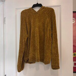 LOVE TREE Mustard Yellow Chenille Hoodie Sweater